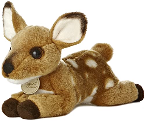 Aurora Realistic Miyoni Fawn Stuffed Animal – 8 Inches, Hand Airbrushed Brown Plush for Bedroom or Classroom