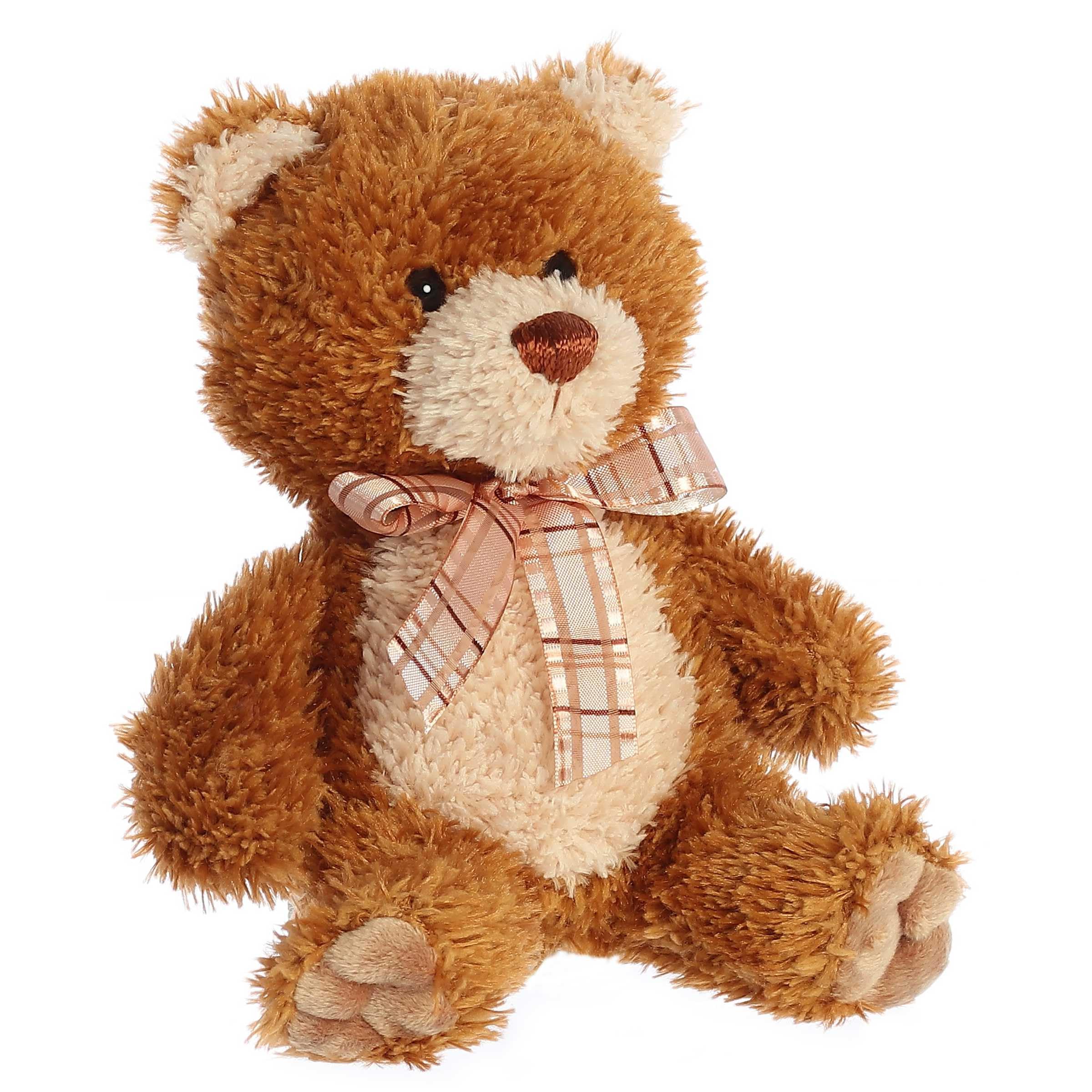 Aurora Snuggly Bear Brown Sugar Stuffed Animal - 6 Inch Soft Plush Toy for Kids and Adults