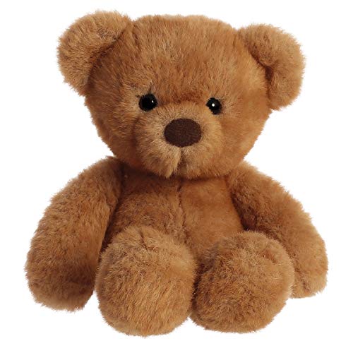 Aurora Snuggly Softie Bear Plush - 9-Inch Brown Stuffed Animal with Lock-Washer Eyes and Bean Pellets