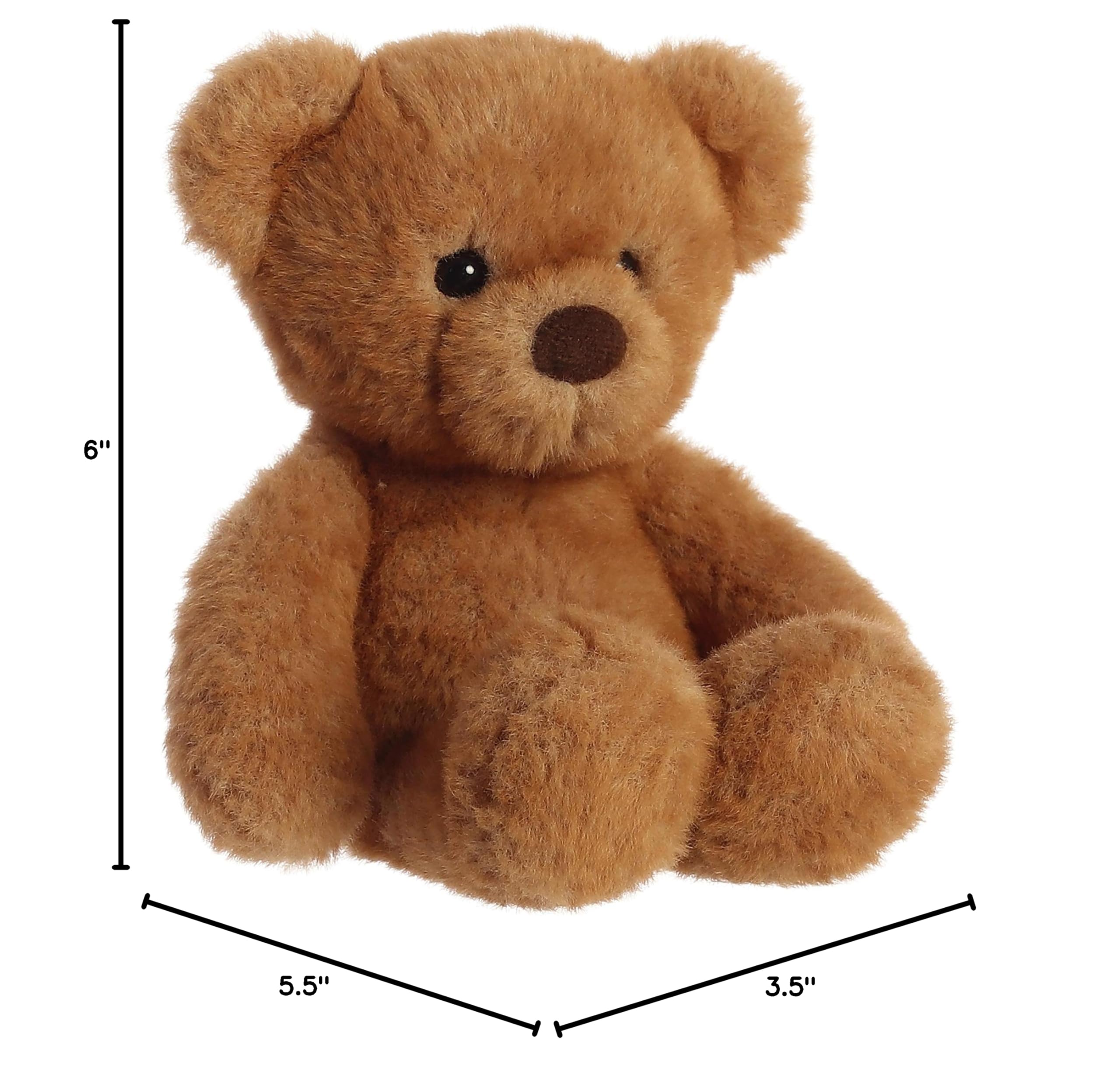 Aurora Snuggly Softie Bear Plush - 9-Inch Brown Stuffed Animal with Lock-Washer Eyes and Bean Pellets