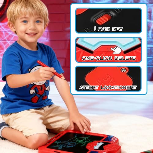 AURXONS 10-Inch Hero Warrior LCD Writing Tablet for Kids – Colorful Doodle Board with Erasable Screen
