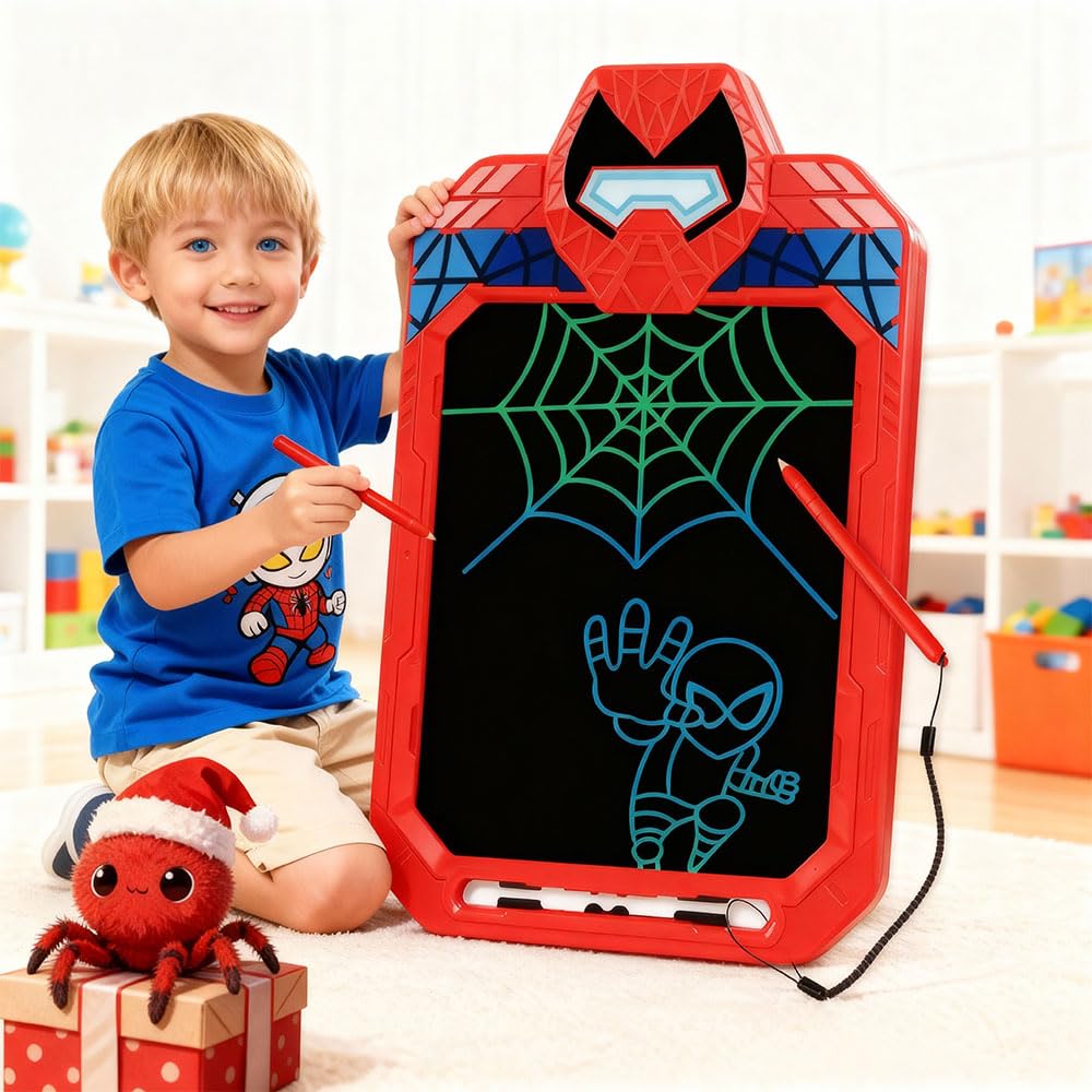 AURXONS 10-Inch Hero Warrior LCD Writing Tablet for Kids – Colorful Doodle Board with Erasable Screen