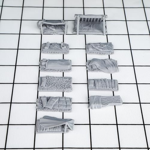 AUSPDICE 21-Piece Unpainted Camp Terrain Set for DND and Tabletop RPGs