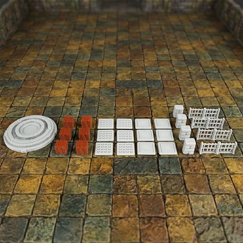 AUSPDICE Dungeon Walls Expansion Pack 2 - 40-Piece Modular Terrain Set for Tabletop RPGs (28mm Scale)