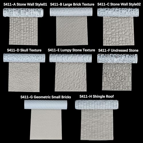 AUSPDICE S412E Cobblestone Texture Roller – High-Detail 3D Printed Roller for Clay, Foam, and Polymer Clay (16 Styles)