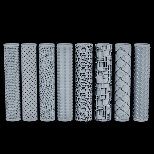 AUSPDICE S412E Cobblestone Texture Roller – High-Detail 3D Printed Roller for Clay, Foam, and Polymer Clay (16 Styles)