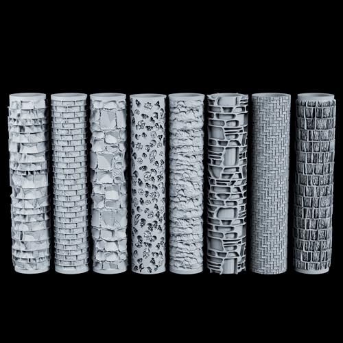 AUSPDICE S412E Cobblestone Texture Roller – High-Detail 3D Printed Roller for Clay, Foam, and Polymer Clay (16 Styles)