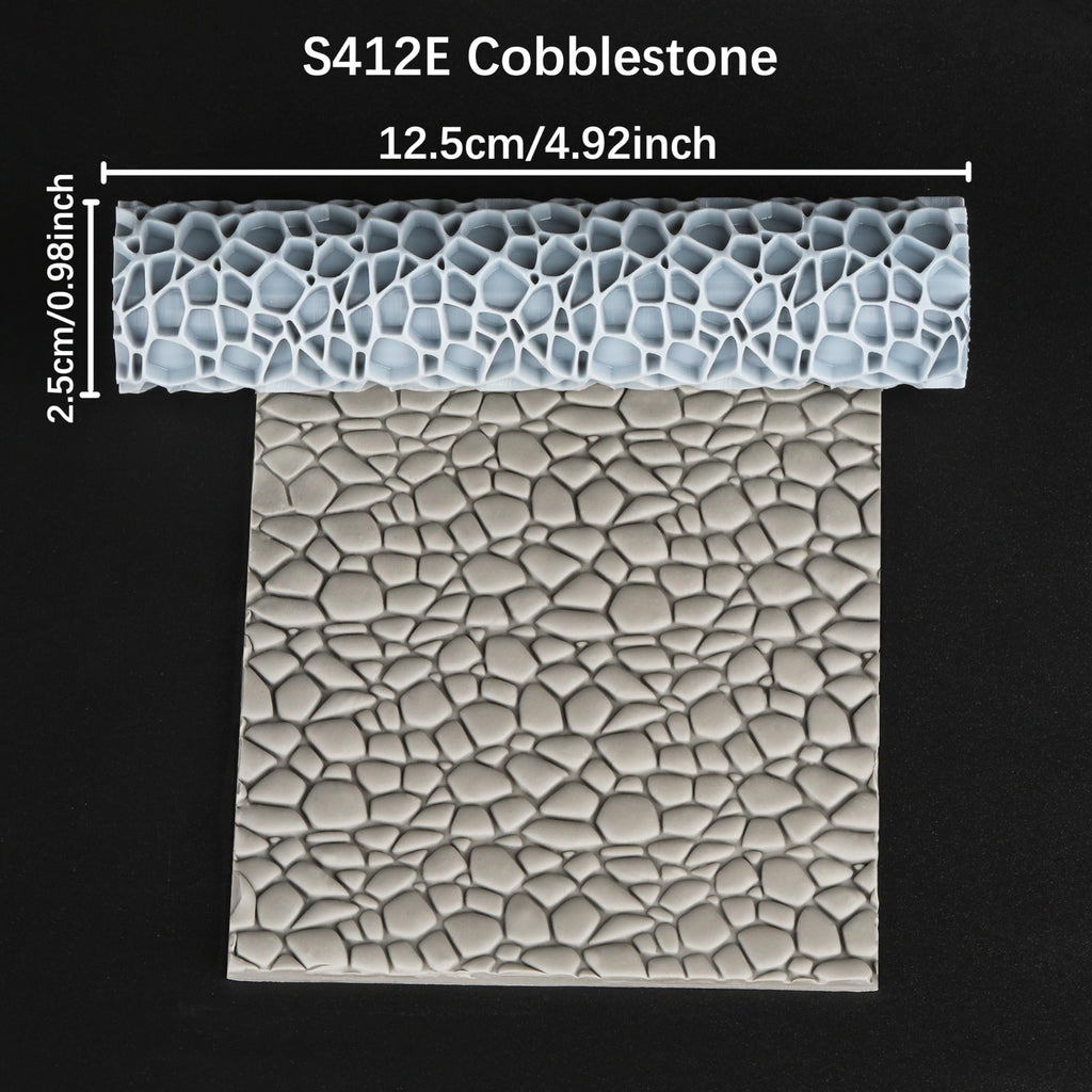 AUSPDICE S412E Cobblestone Texture Roller – High-Detail 3D Printed Roller for Clay, Foam, and Polymer Clay (16 Styles)