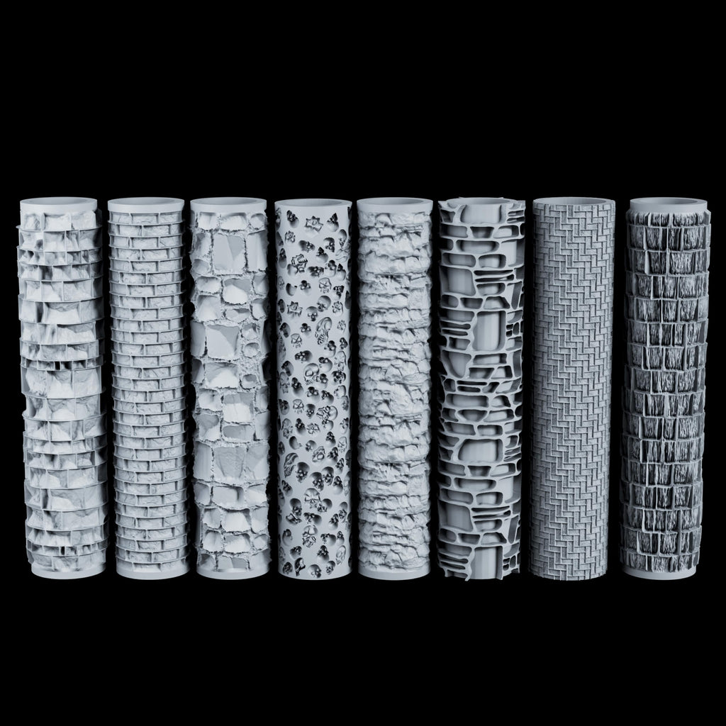 AUSPDICE S412E Cobblestone Texture Roller – High-Detail 3D Printed Roller for Clay, Foam, and Polymer Clay (16 Styles)