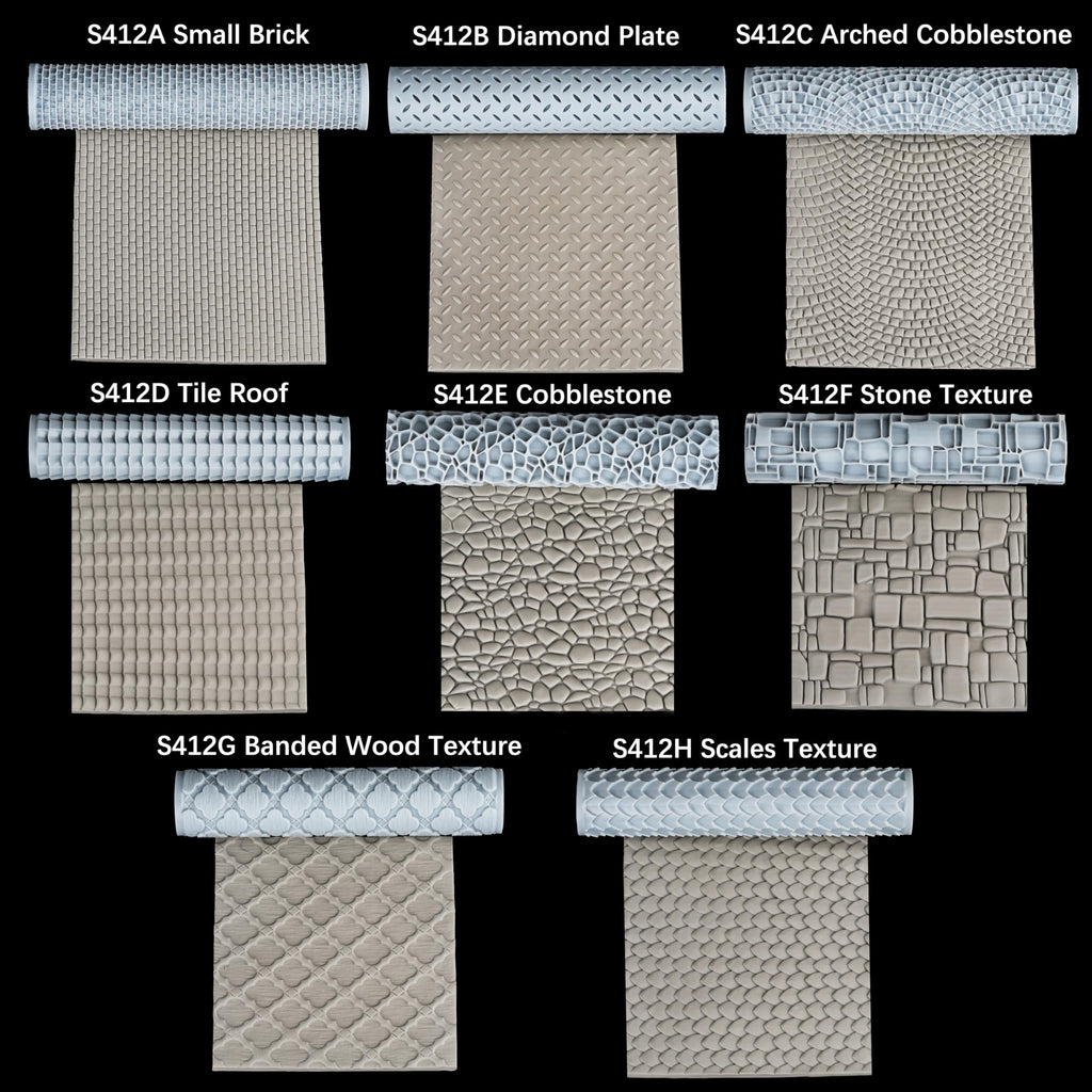 AUSPDICE Texture Roller Set – 16 Unique Patterns for RPG Terrain and Miniatures – Skull S411-D
