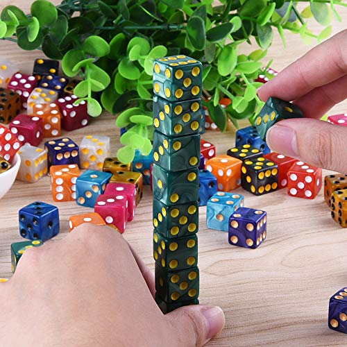 AUSTOR 100-Piece Pearl Color Dice Set – 16mm Standard Dice with Velvet Pouch