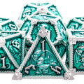 AUSTOR 7-Die Metal DND Dice Set – Dragon-Themed Zinc Alloy Dice with Storage Box