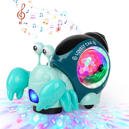 AUTOKAKUM Electronic Crab Toy – Crawling Toy with Lights, Music, and Obstacle Avoidance for Toddlers