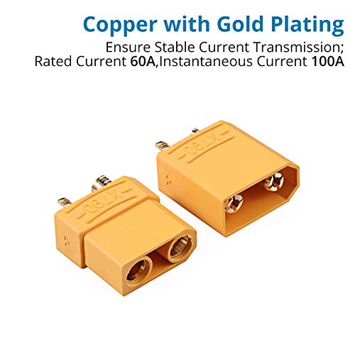 AUTOUTLET 10 Pairs XT90 Male Female Bullet Connectors with Heat Shrink for RC LiPo Batteries