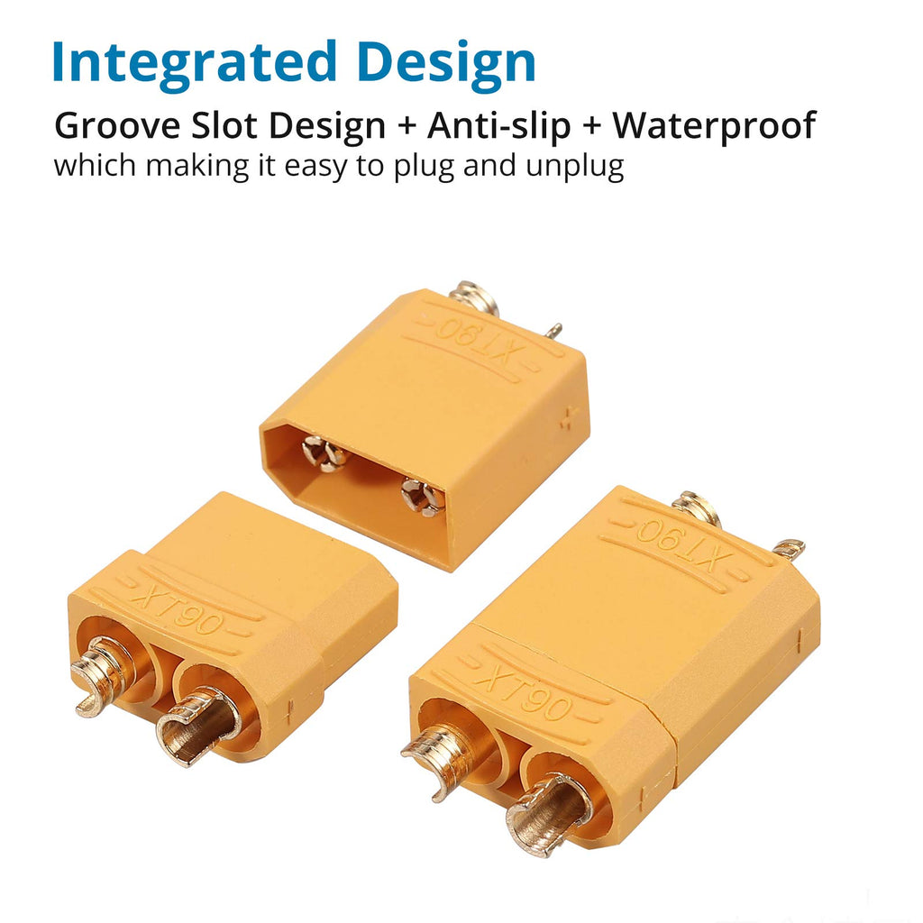 AUTOUTLET 10 Pairs XT90 Male Female Bullet Connectors with Heat Shrink for RC LiPo Batteries