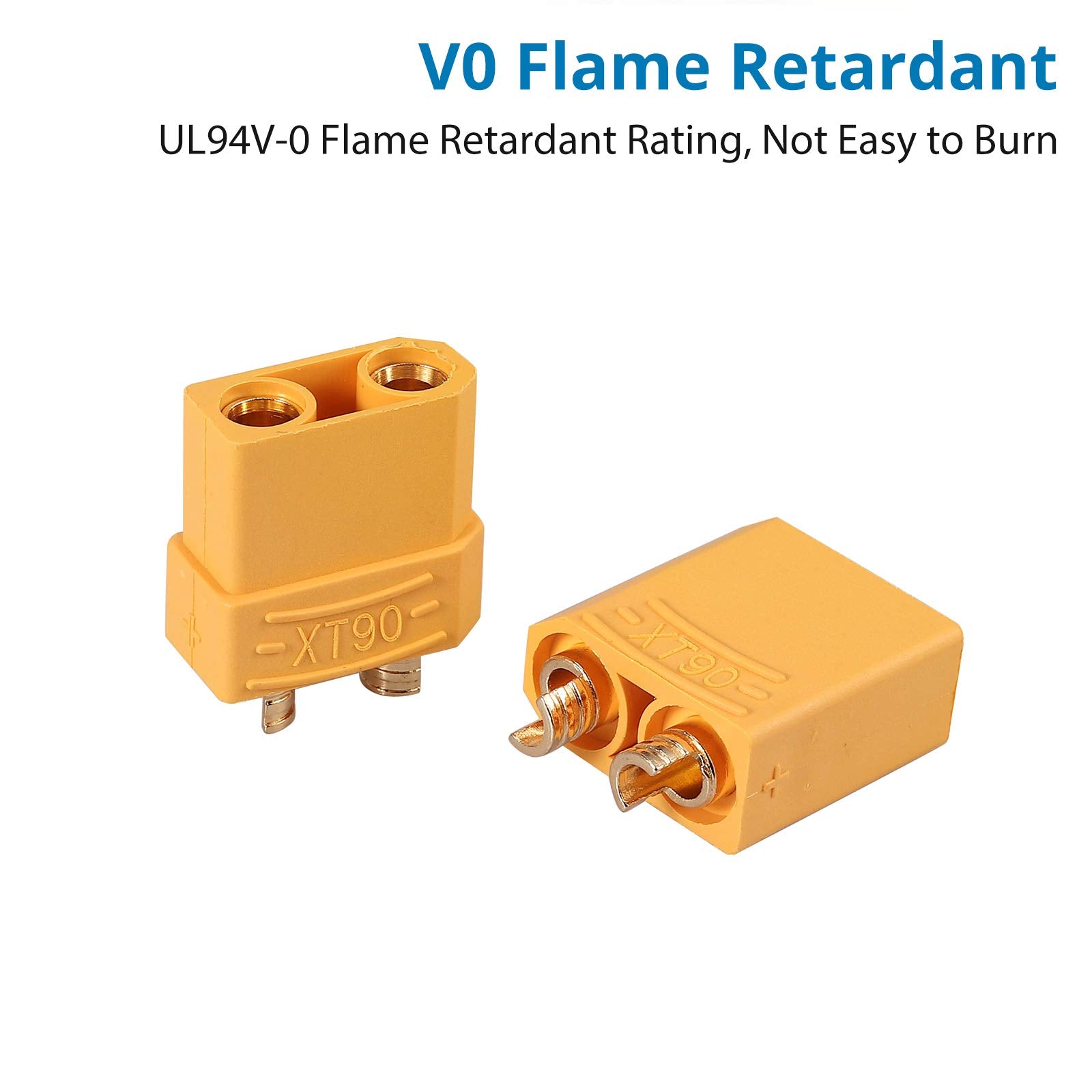 AUTOUTLET 10 Pairs XT90 Male Female Bullet Connectors with Heat Shrink for RC LiPo Batteries