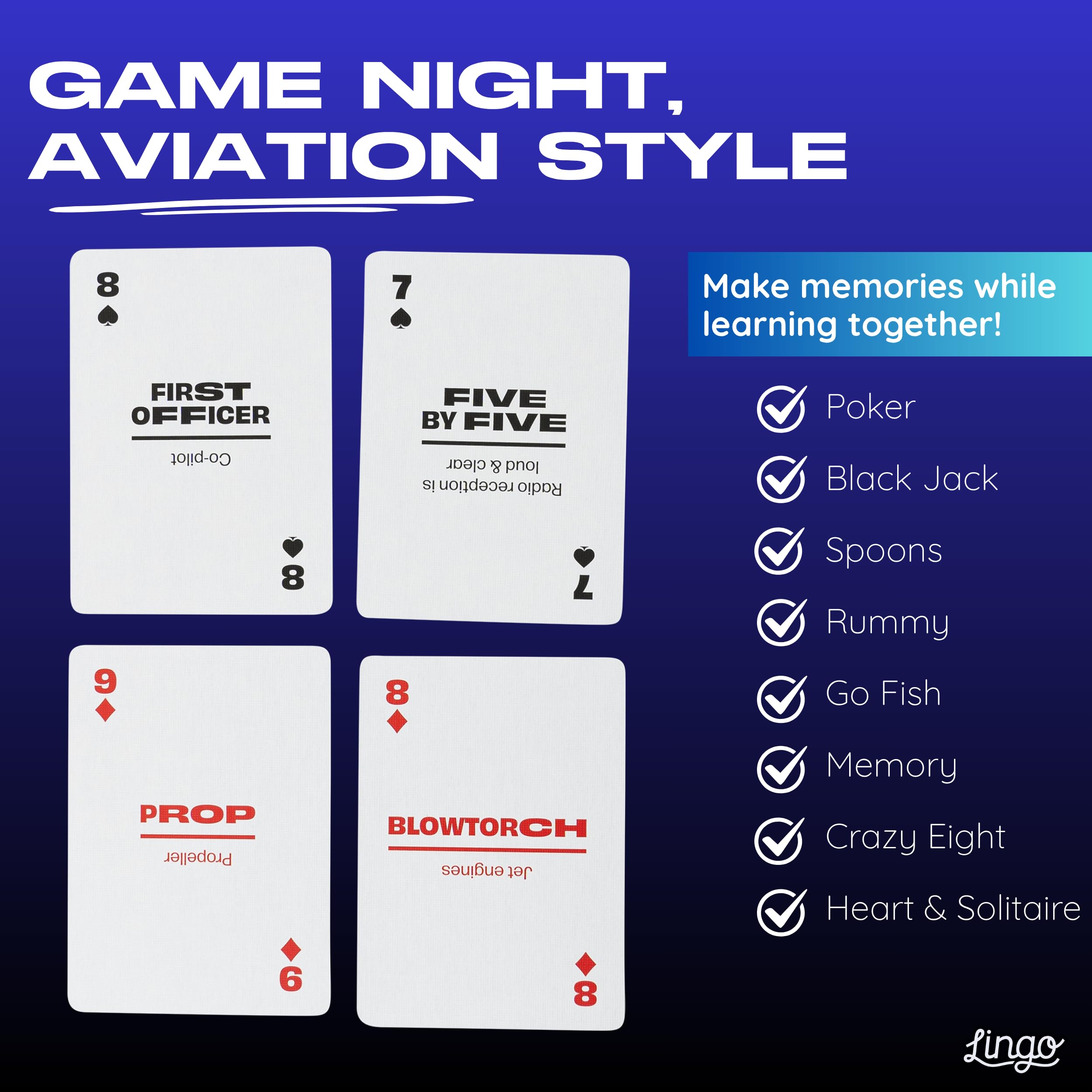 Aviation Lingo Playing Cards – Learn Slang with 54 Flashcards & Standard Deck