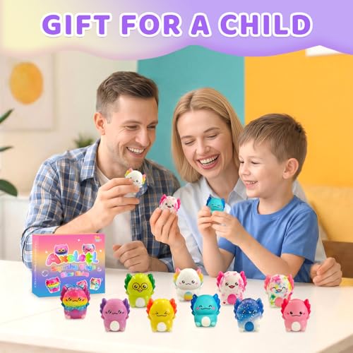 Axolotl Slow Rising Squishy Toys - 20 Pack - Cute Party Favors & Classroom Prizes