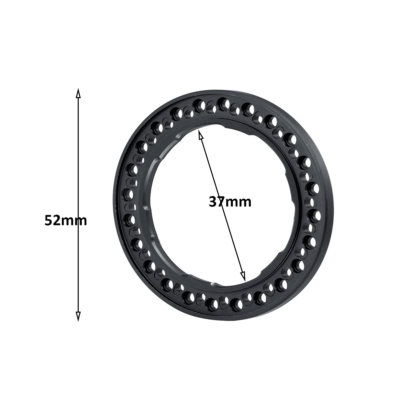 AXSPEED Que-T 1.9 Inch Beadlock Wheel Rings (Black) for 1/10 RC Crawlers SCX10 TRX4