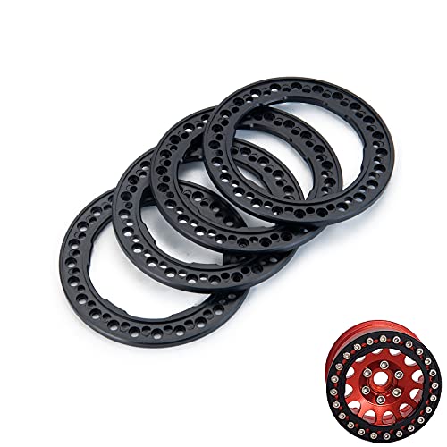 AXSPEED Que-T 1.9 Inch Beadlock Wheel Rings (Black) for 1/10 RC Crawlers SCX10 TRX4