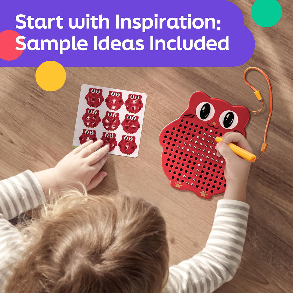 AYNAT FUN Magnetic Drawing Board – No-Mess Travel Toy for Toddlers with Beads and Stylus Pen