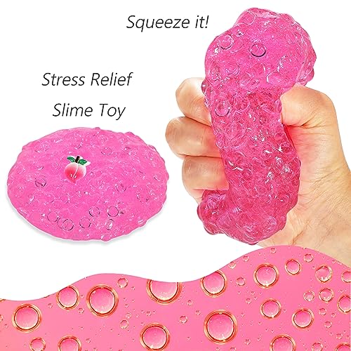 Azeperoy Rose Pink Jelly Cube Glimmer Crunchy Crystal Slime with 4 Add-In Sets for Sensory Play & Stress Relief