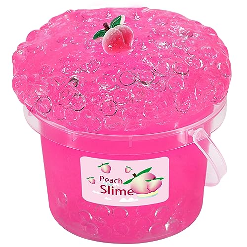 Azeperoy Rose Pink Jelly Cube Glimmer Crunchy Crystal Slime with 4 Add-In Sets for Sensory Play & Stress Relief