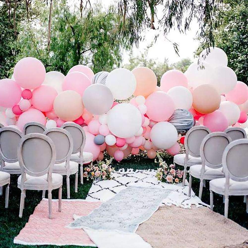 AZOWA 24-Inch White Party Balloons – 10 Large Latex Balloons for Weddings, Birthdays & Baby Showers