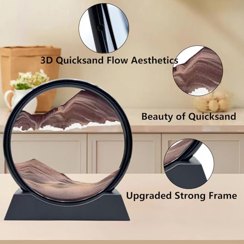 AzureLeap Moving Sand Art 7 Inch Coffee Color Liquid Motion Sand Picture