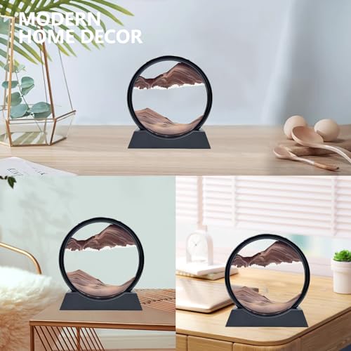 AzureLeap Moving Sand Art 7 Inch Coffee Color Liquid Motion Sand Picture