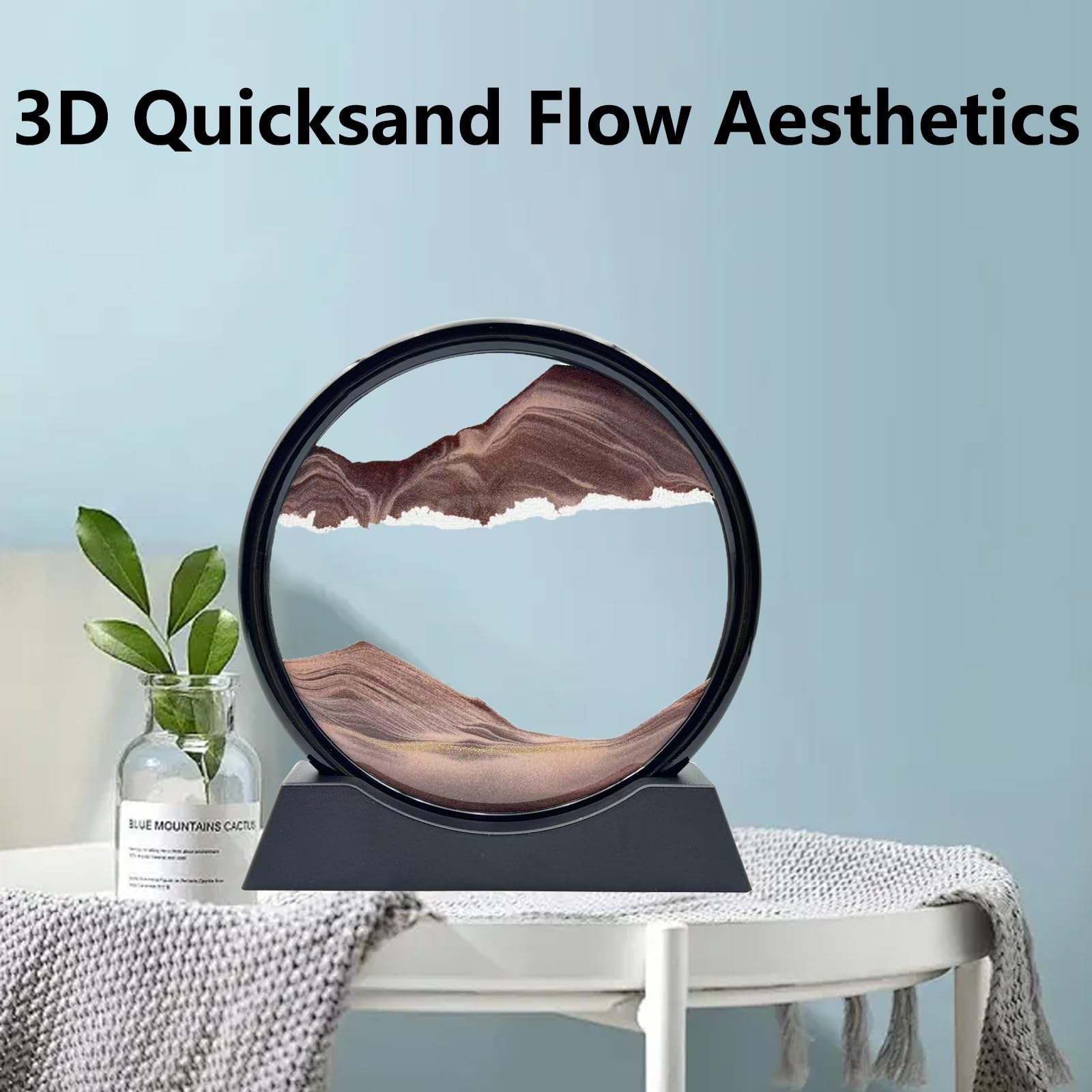 AzureLeap Moving Sand Art 7 Inch Coffee Color Liquid Motion Sand Picture