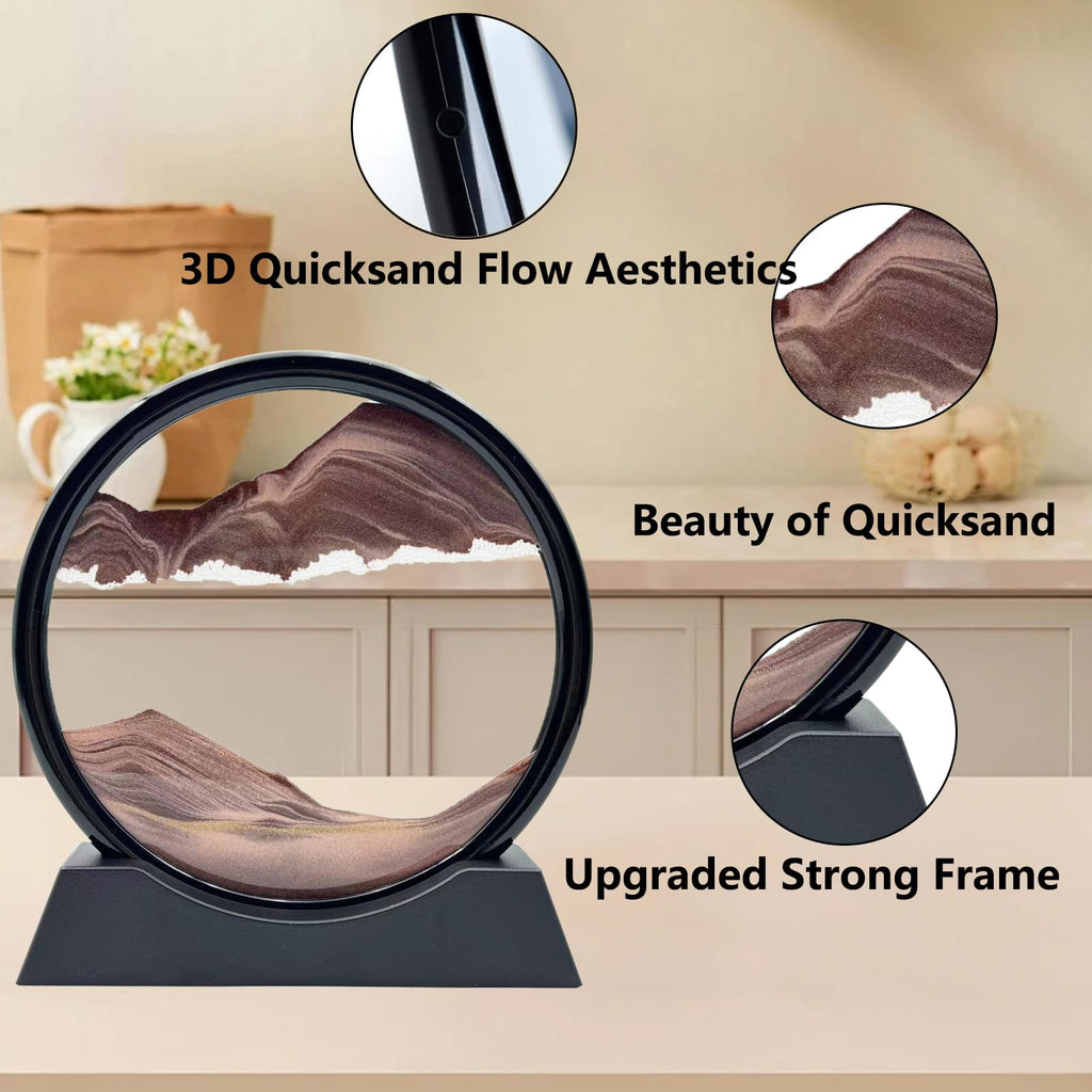 AzureLeap Moving Sand Art 7 Inch Coffee Color Liquid Motion Sand Picture