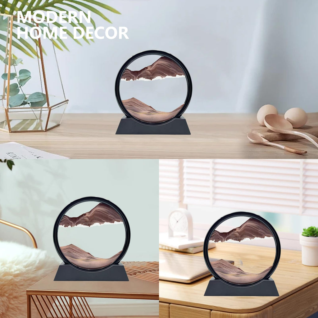 AzureLeap Moving Sand Art 7 Inch Coffee Color Liquid Motion Sand Picture