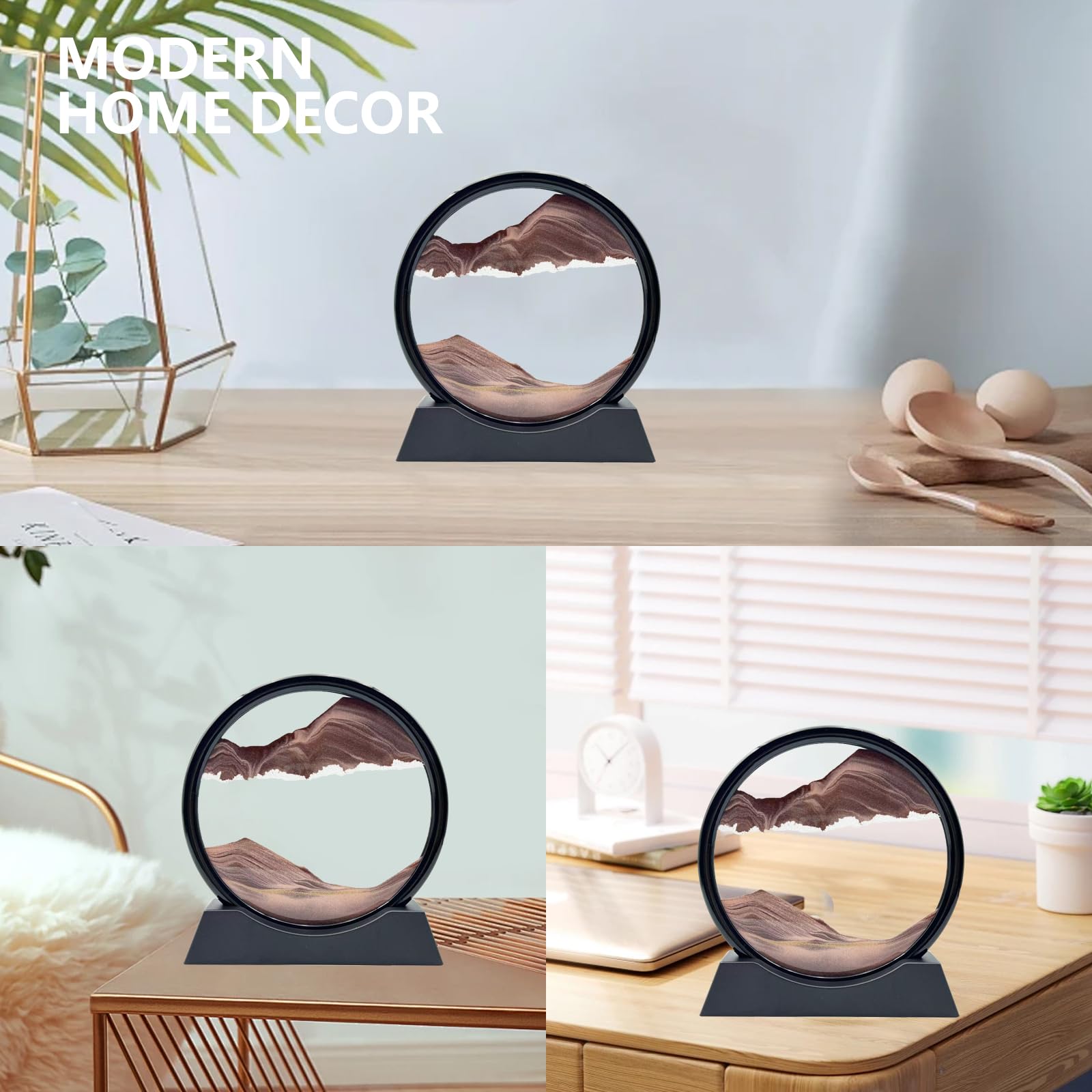 AzureLeap Moving Sand Art 7 Inch Coffee Color Liquid Motion Sand Picture