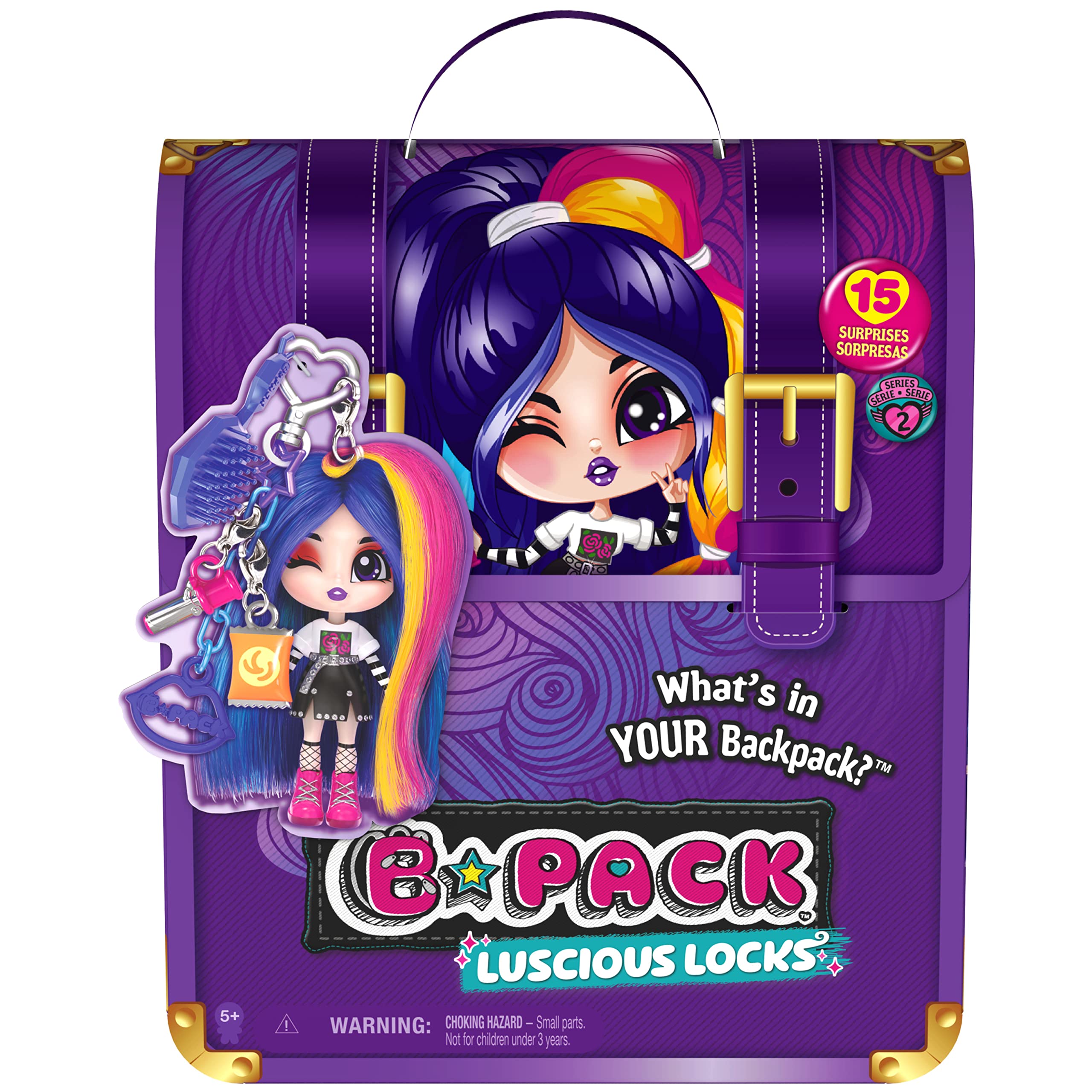 B Pack Luscious Locks Frank E-Girl Doll with Real Hair Extension – 3.5-Inch Collectible Toy for Ages 5+