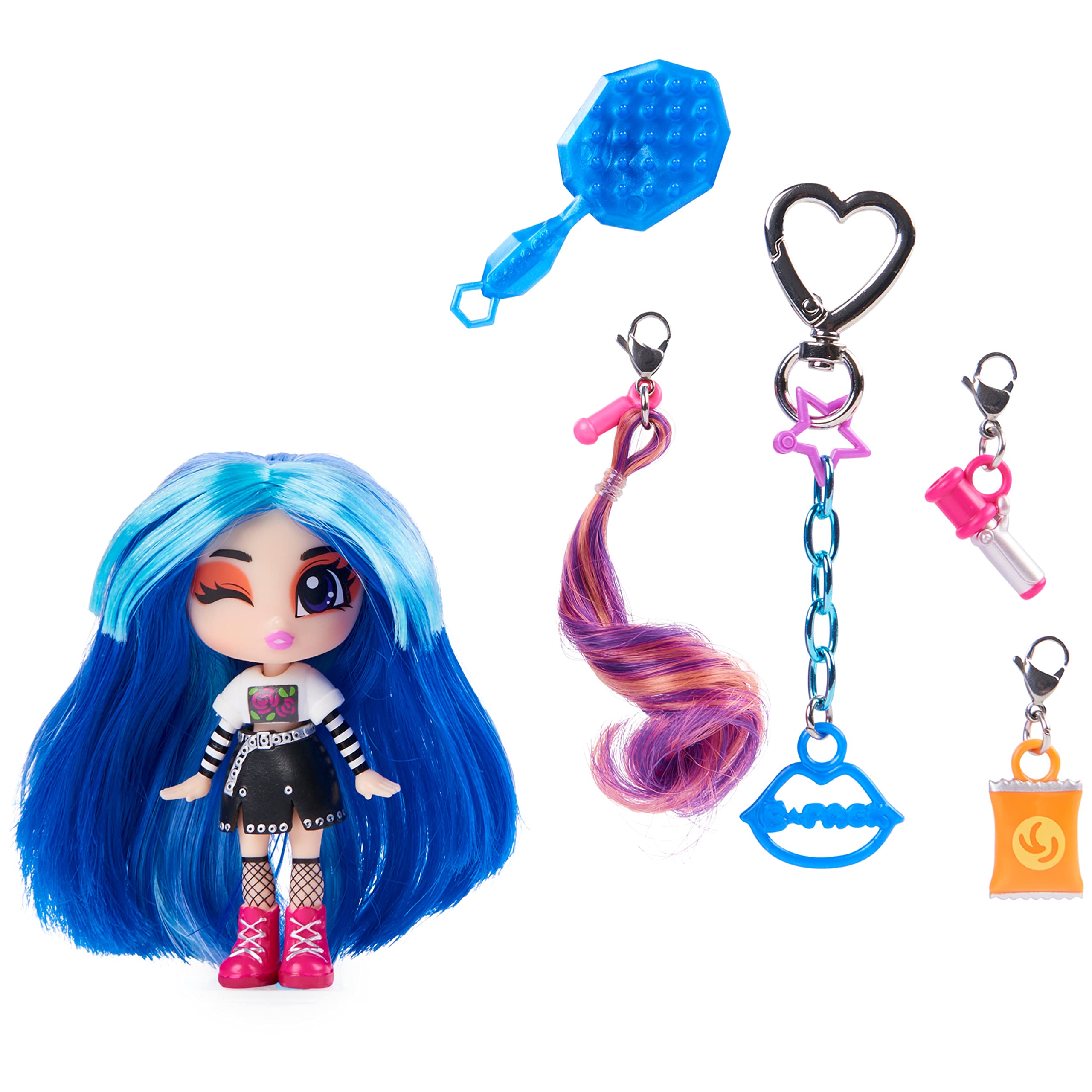 B Pack Luscious Locks Frank E-Girl Doll with Real Hair Extension – 3.5-Inch Collectible Toy for Ages 5+