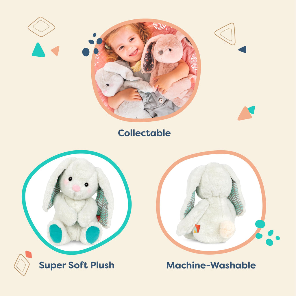 B. toys 12-Inch Peppy-Mint Bunny – Soft Plush Rabbit, Machine-Washable, BPA-Free, Ages 0+