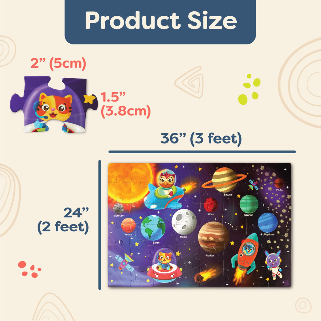 B. toys 48-Piece Solar System Floor Puzzle – Educational Space Puzzle for Kids Ages 3+