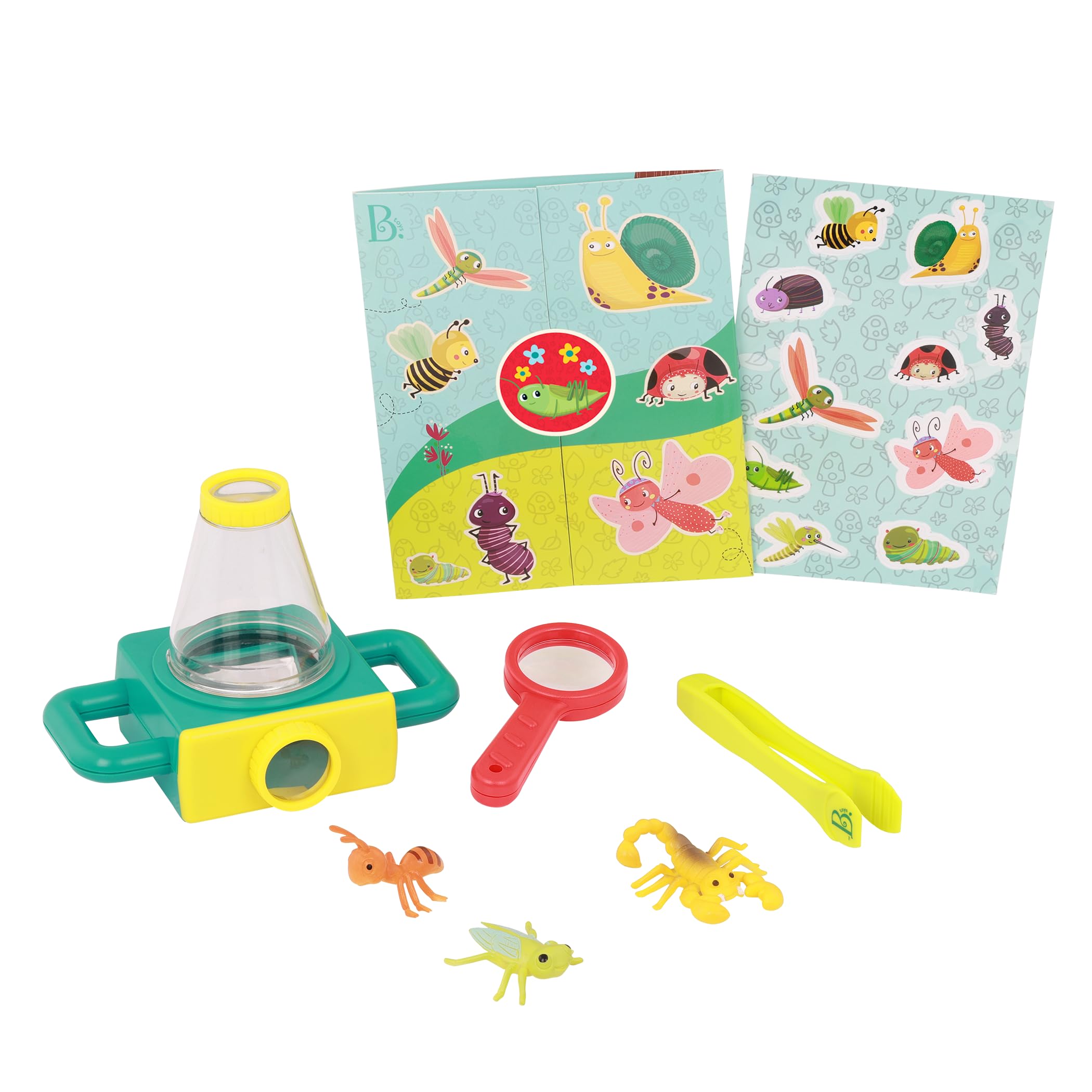 B. toys 9-Piece Microscope Set for Kids 4+ – 2-Way Viewing, LED Light, 100x Magnification