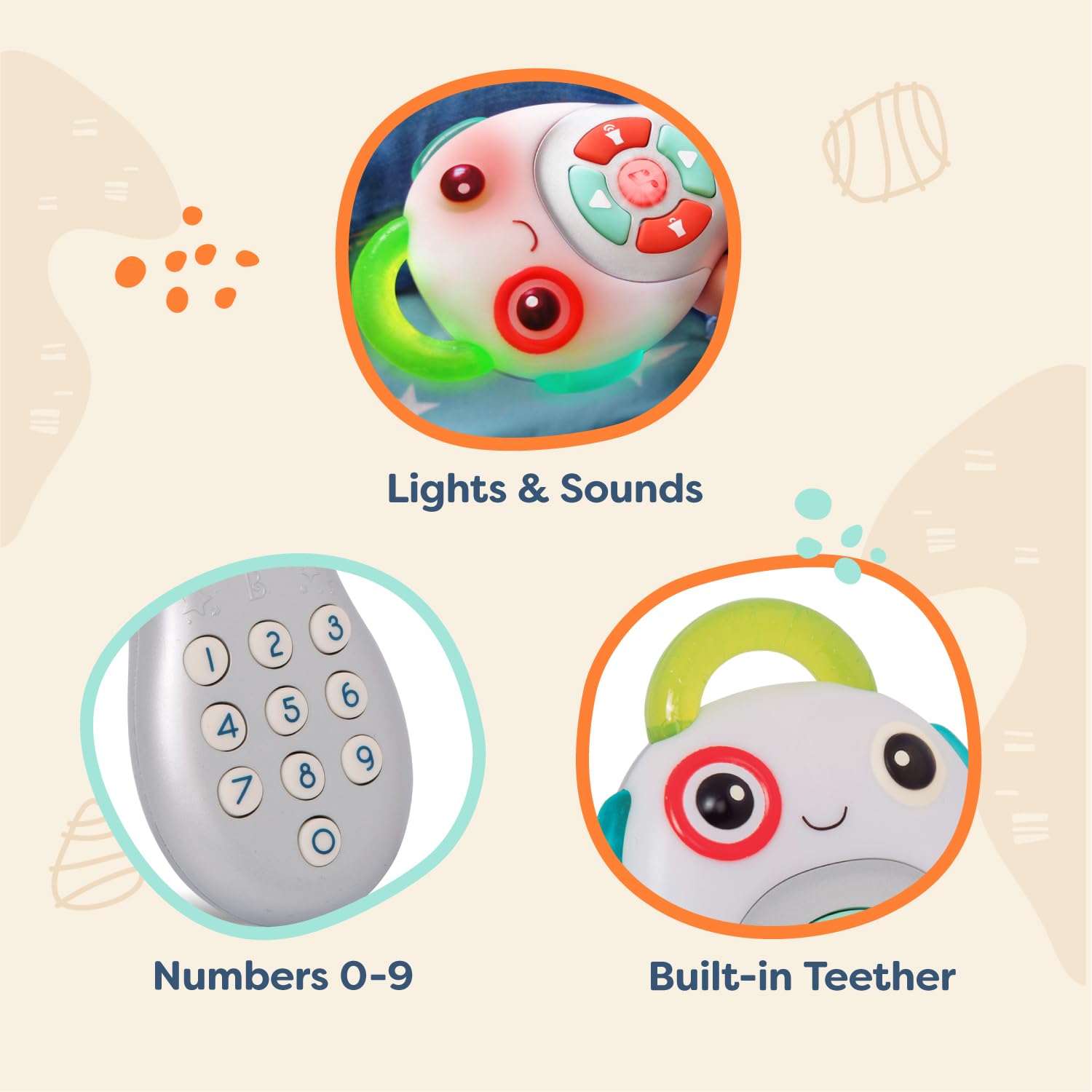 B. Toys Baby Musical TV Remote – Interactive Learning Toy with Numbers & Melodies for 6 Months+