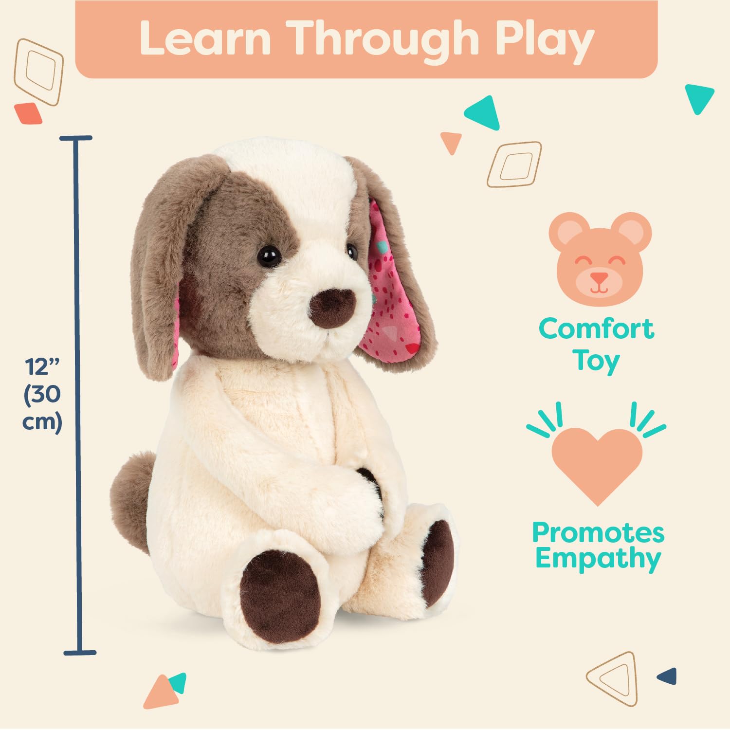 B. toys Cupcake Pup: 12-Inch Soft & Cuddly Plush Dog Stuffed Animal, Machine Washable