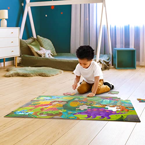 B. toys Gigantic Jigsaw Dinosaurs Puzzle – 48-Piece Floor Puzzle for Toddlers Ages 3+