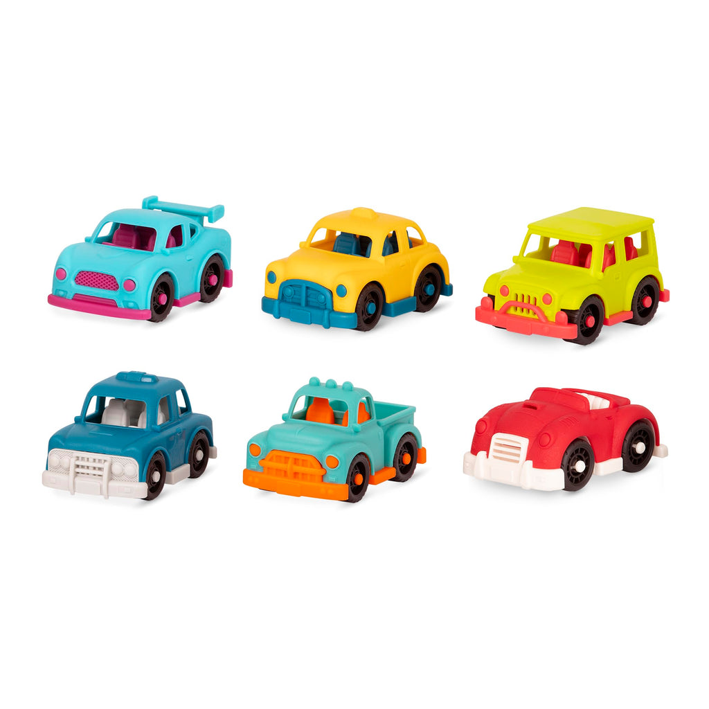 B. toys Happy Cruisers Mini Vehicles Set – 6 Colorful Cars for Toddlers Ages 1+