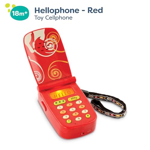 B. toys Hellophone Red – Toddler Cellphone with Sounds, Lights, and Voice Recording