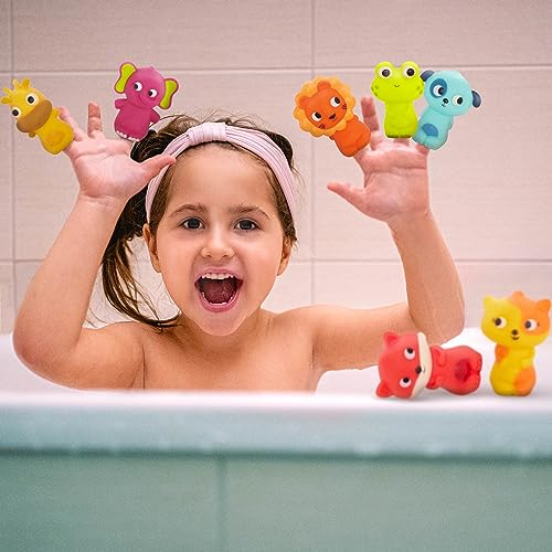 B. toys Pinky Pals Crew – 10 Waterproof Animal Finger Puppets for Kids 10+ Months