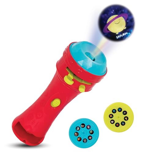 B. toys Projector Flashlight – Red – Space Toy with Planet and Alien Image Reels for Kids 4+