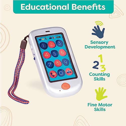 B. toys Silver Hi Phone - Interactive Pretend Play Smartphone for Toddlers 18 Months+