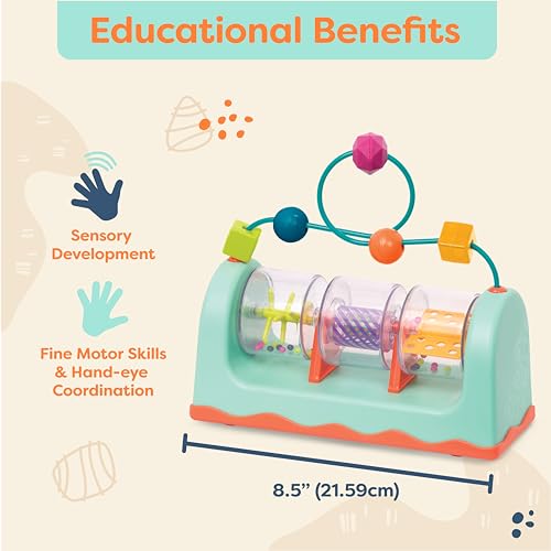 B. toys Spin, Rattle & Roll Bead Maze Activity Station – Sensory Toy for Babies 6 Months+