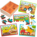 B. toys Wooden Truck Puzzles Set – 4 Jigsaw Puzzles for Kids Ages 3+
