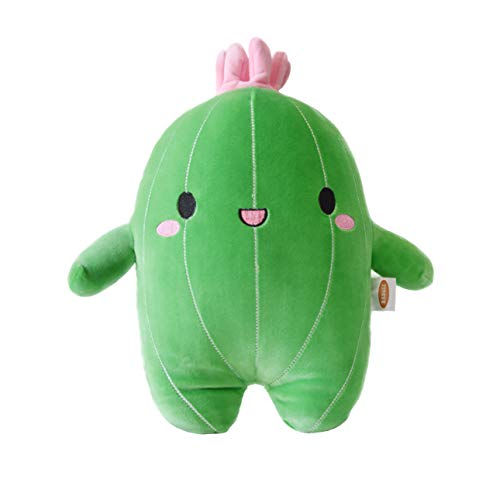 BABOLI Cuddly Cactus Plush - 10 Inch Soft Stuffed Toy with Smile Face and Pink Antenna